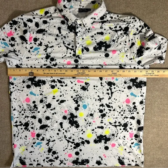 Sunday Swagger Men's XL Multicolor Splatter Print Shirt - Picture 7 of 7